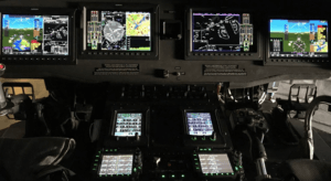 The ACE DECK VL-60 cockpit with the Garmin G-5000H and Avalex Cockpit Management Unit. Ace Aero Photo