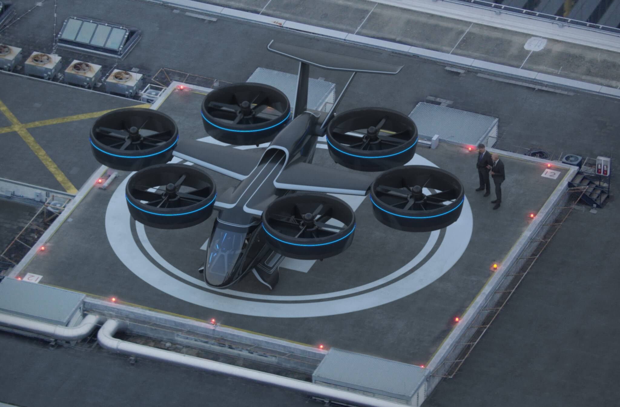 The Bell Nexus will be powered by a hybrid distributed propulsion system that drives six ducted fans. Bell Image