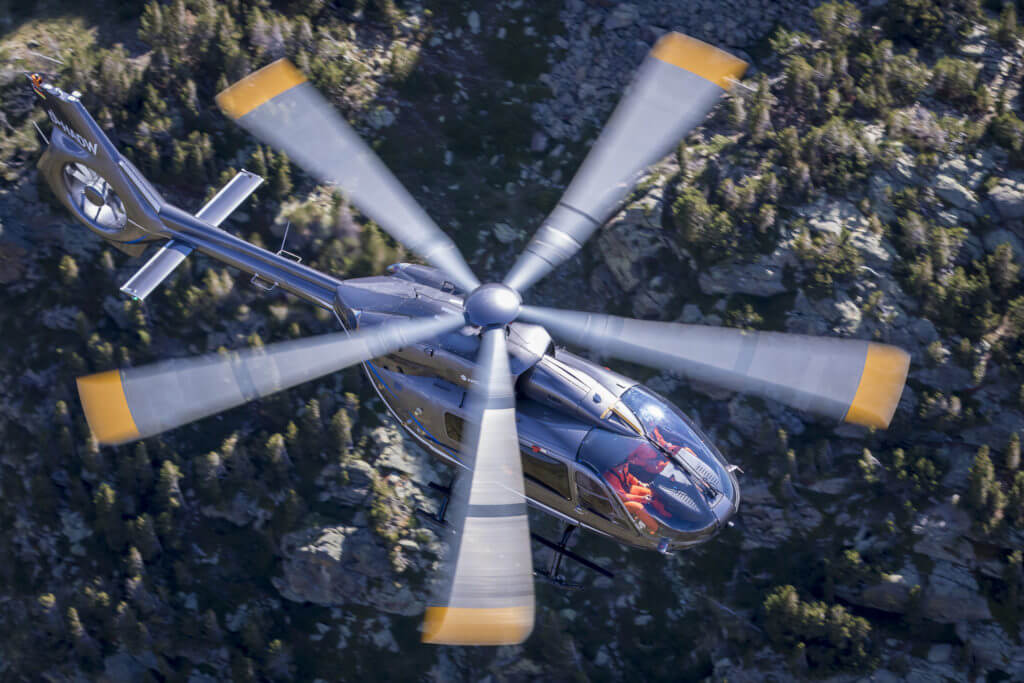 Airbus is aiming to certify the five-bladed version of the H145 in the first quarter of 2020, with deliveries to start later that year. Airbus Helicopters Photo