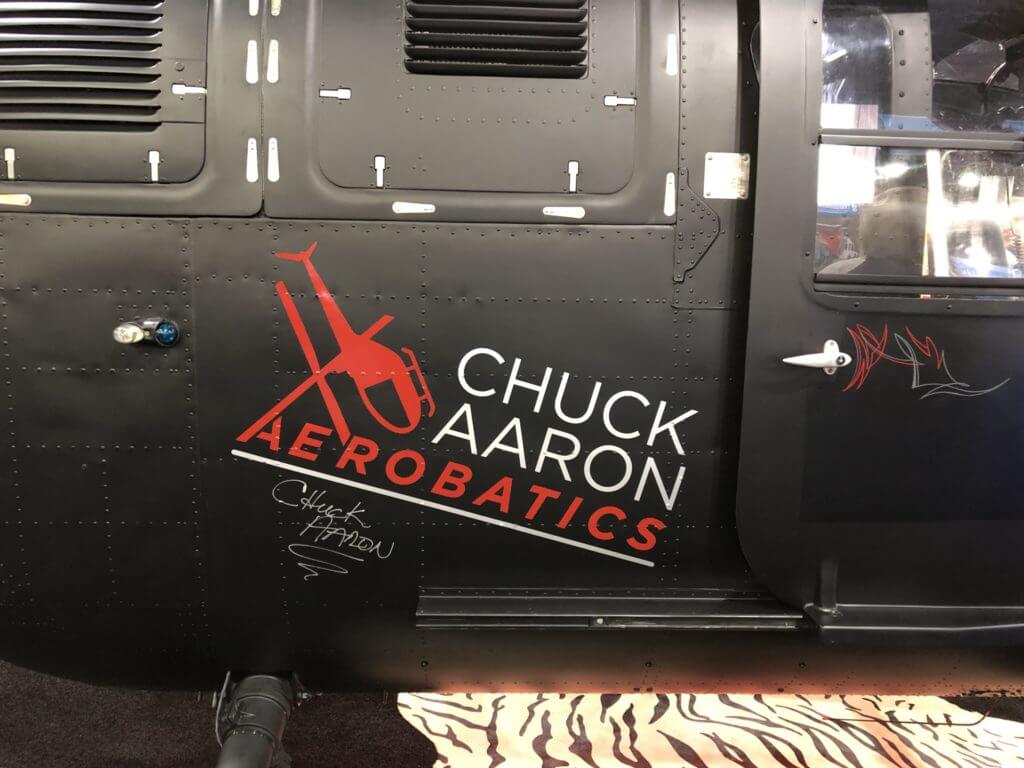 Chuck Aaron's Bo.105 helicopter with signature