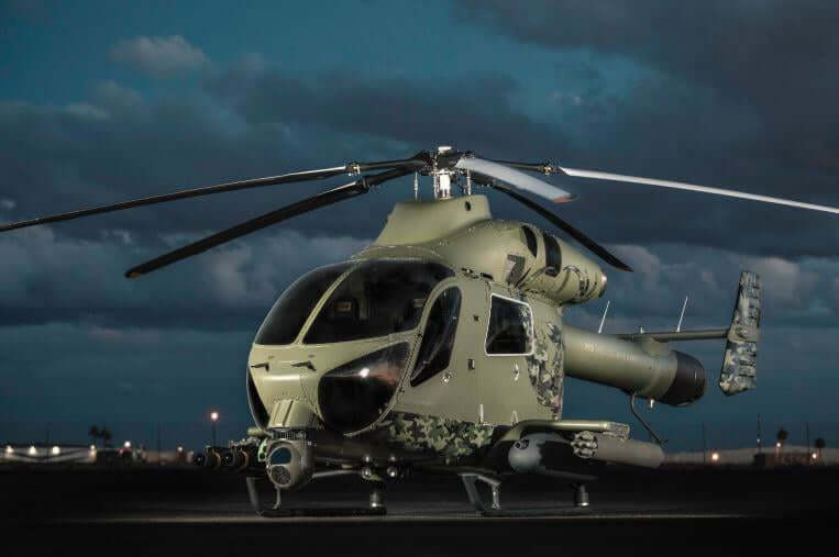 MD has brought the MD 969 Combat Helicopter to HAI Heli-Expo 2019 in Atlanta, Georgia. MD Helicopters Inc. Photo