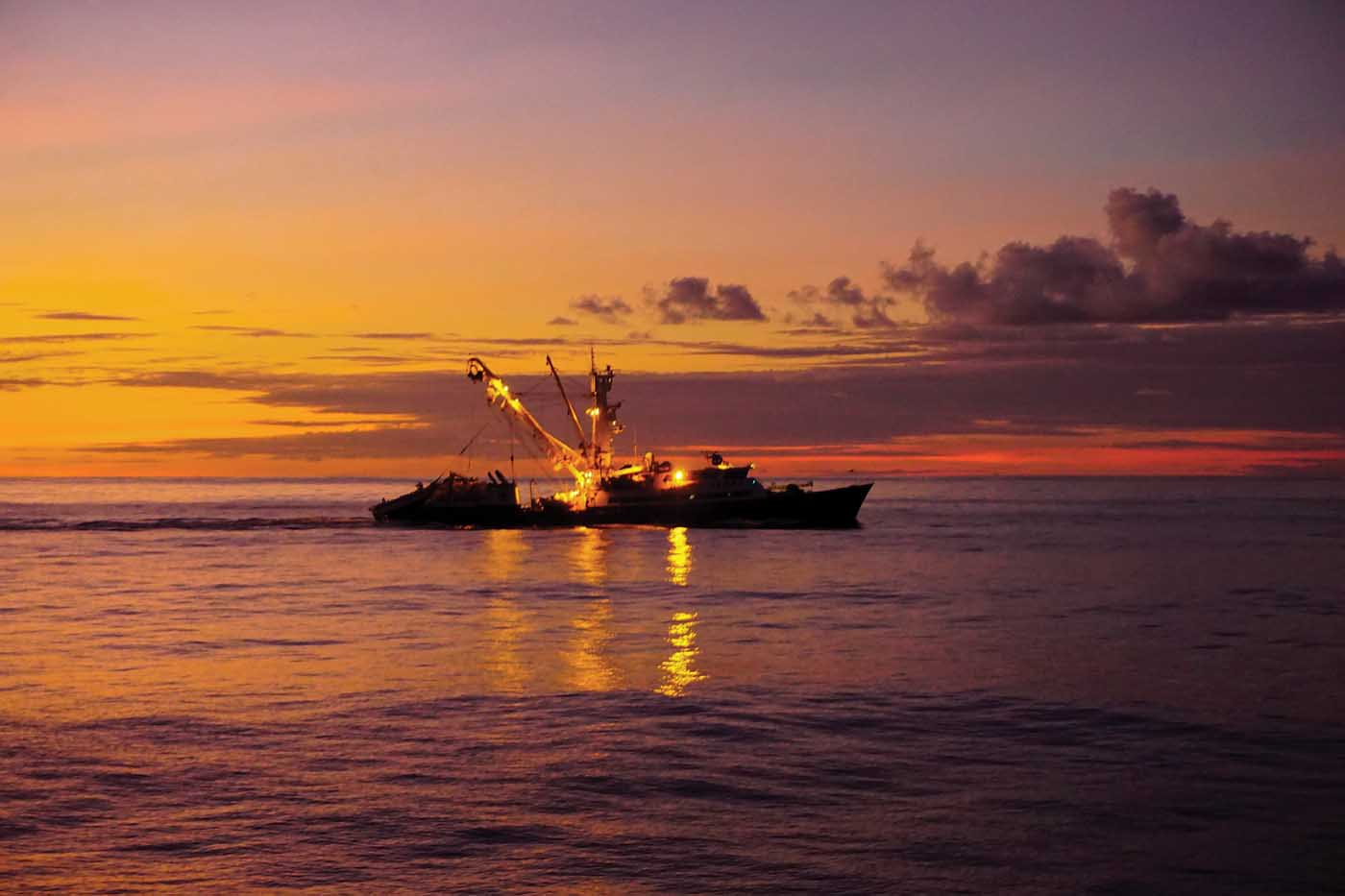 Working from such a remote location in the middle of the Pacific Ocean provided the opportunity to take in some spectacular sunsets. Matthew Hayes Photo