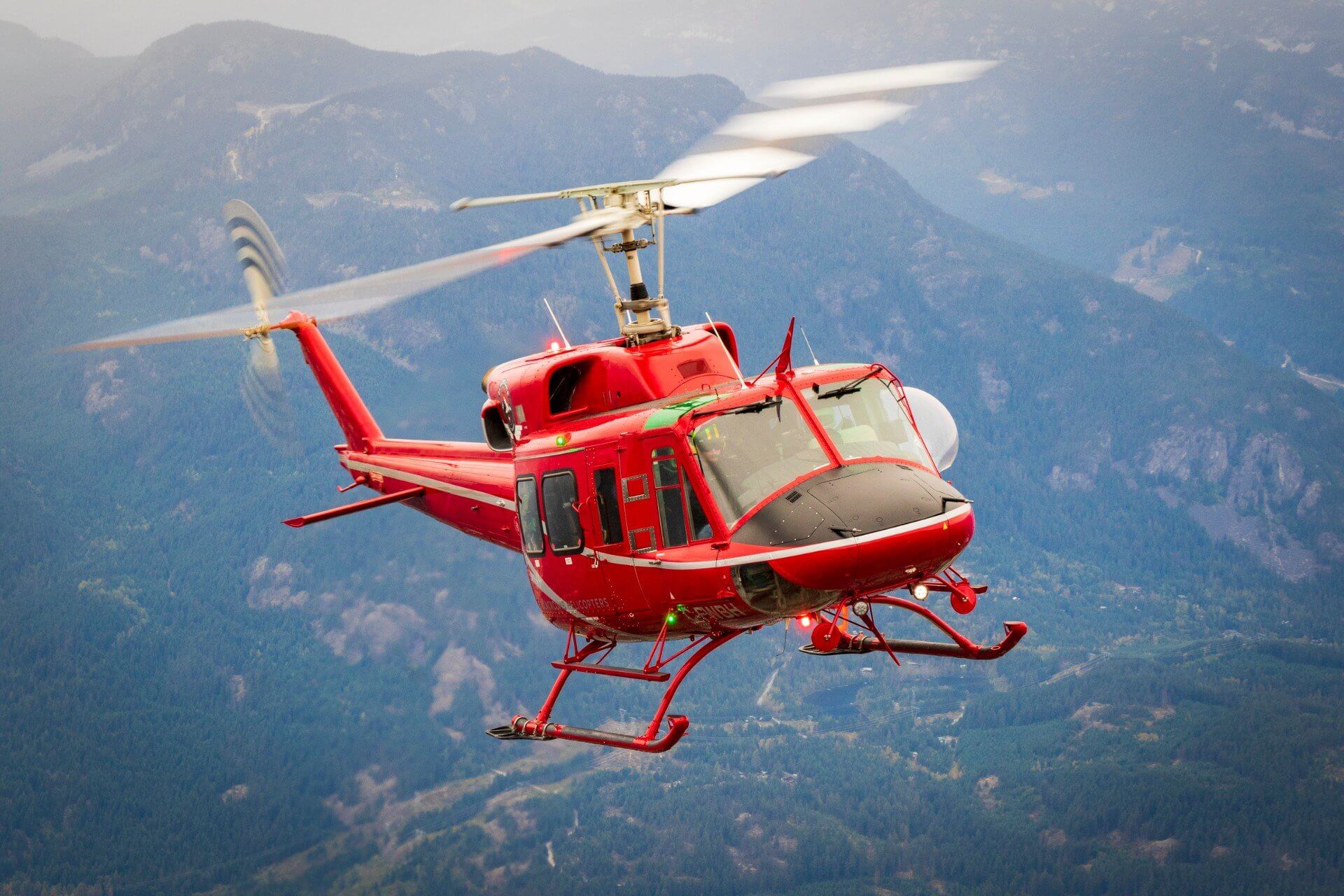 Blackcomb Helicopters has a fleet of three Bell 212 HPs, which it uses for heli-ski, firefighting, and general utility. Heath Moffatt Photo