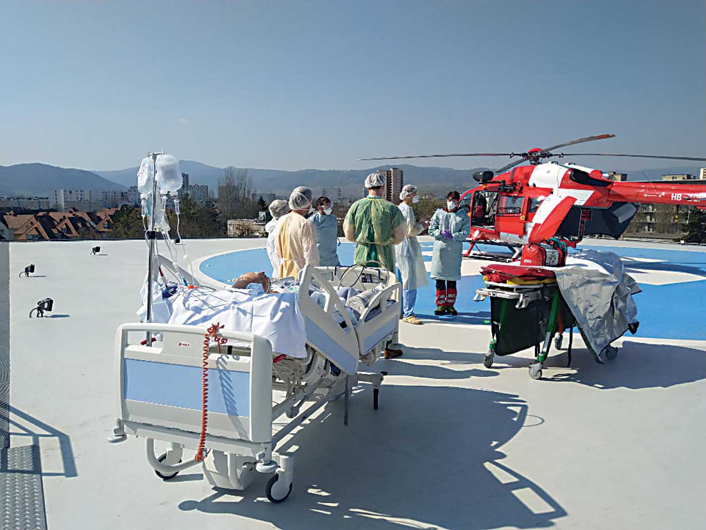Some operators insinuated policies to not knowingly transport Covid-19 patients by air, opting instead to use ground assets. Rega Photo
