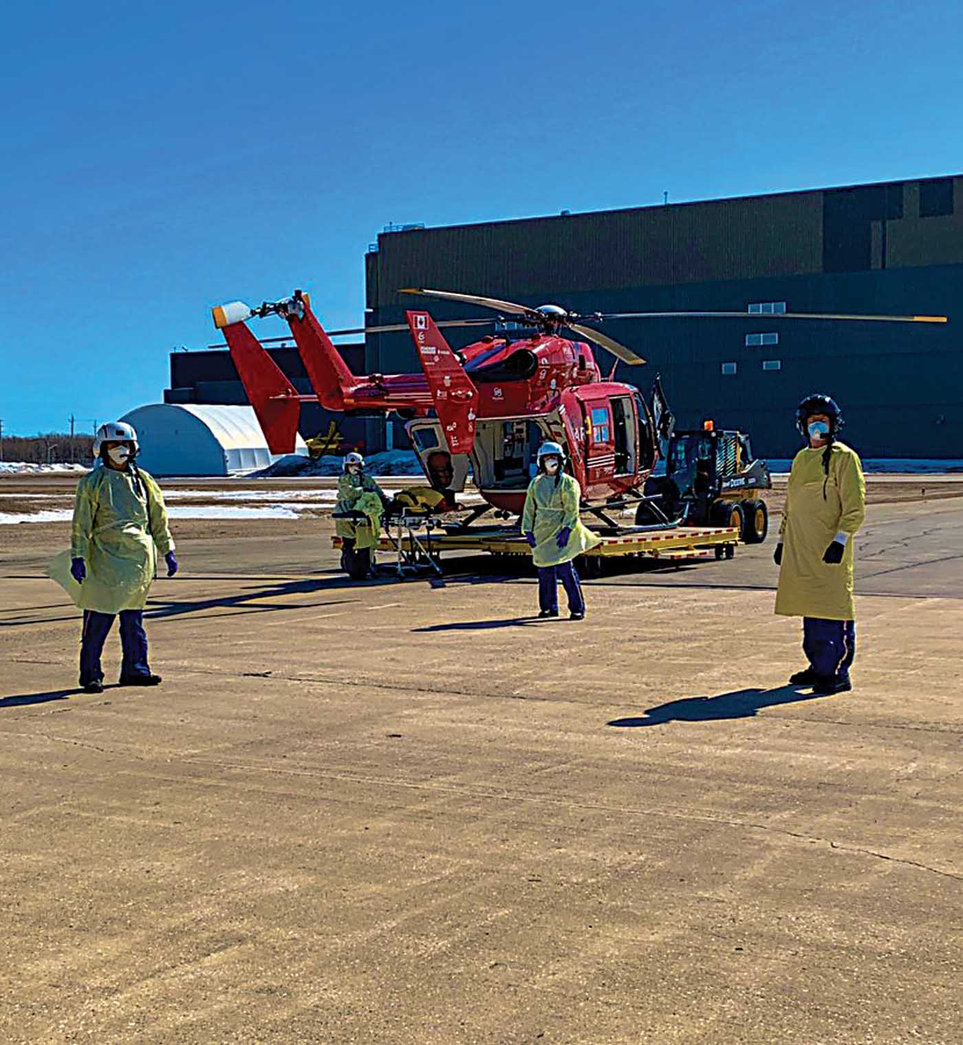  A key challenge for air medical providers was ensuring adequate supplies of personal protective equipment and training procedures for its use. STARS Photo